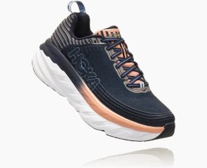 Hoka One One Women's Bondi 6 Running Shoes Indigo/Pink - AU LZMF